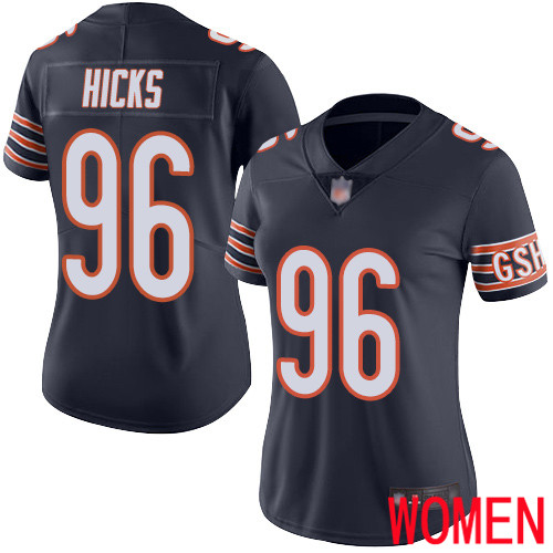 Chicago Bears Limited Navy Blue Women Akiem Hicks Home Jersey NFL Football #96 Vapor Untouchable